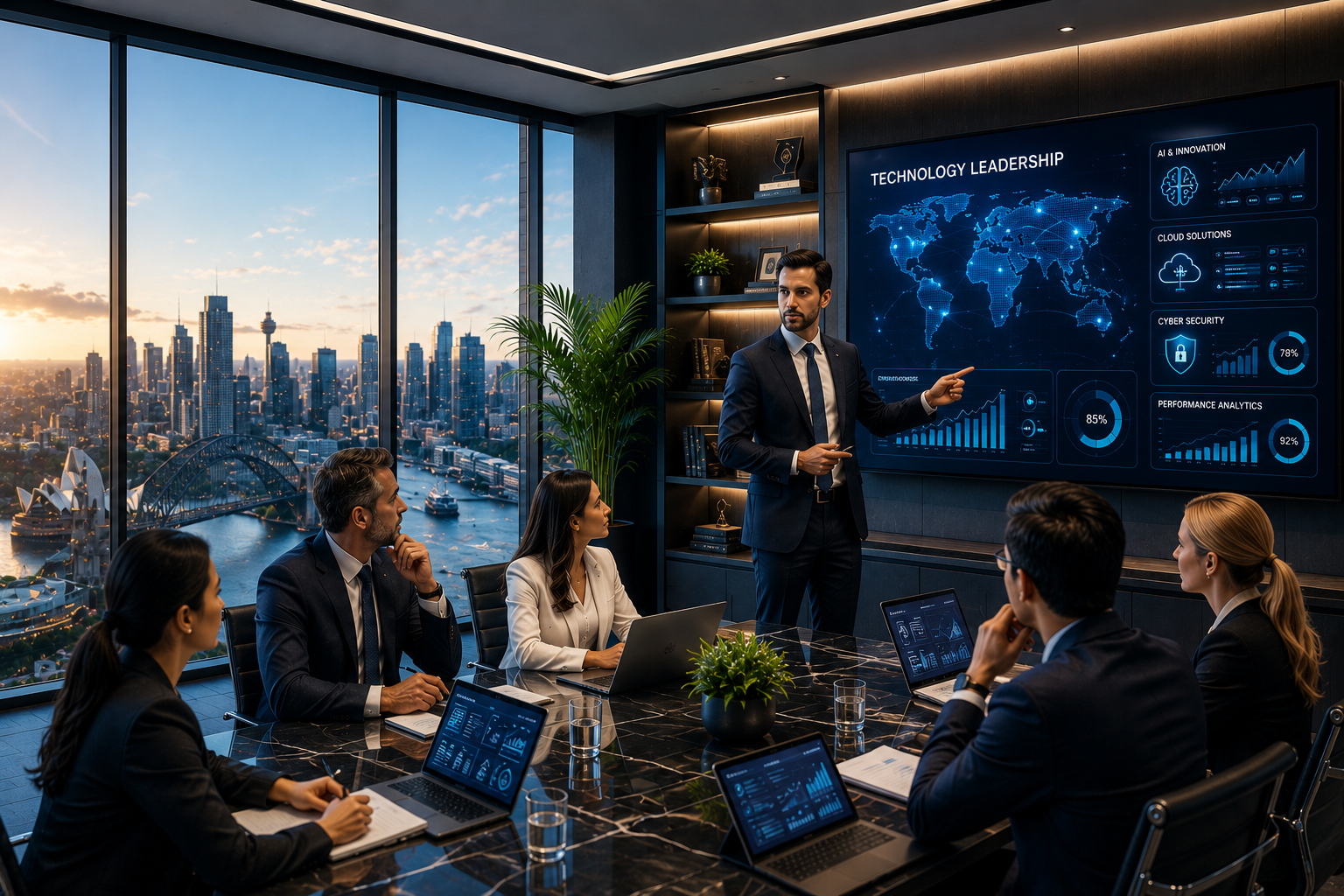 Corporate partnership and executive handshake